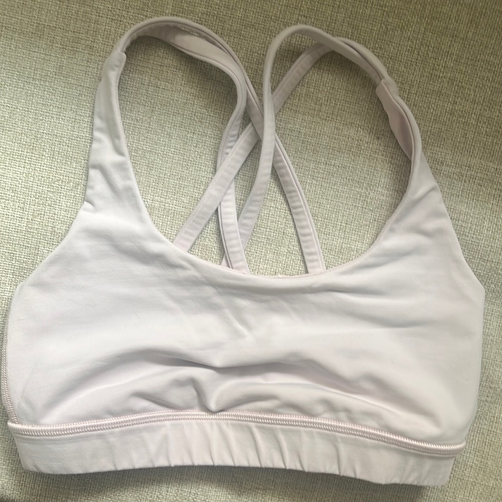Light rose color lululemon strappy back sports bra